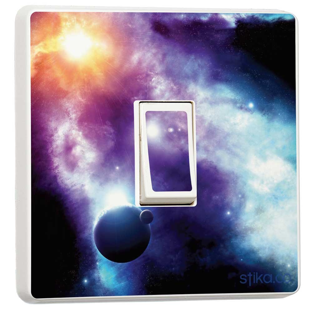 Stika.co Nebula Pack Of 2 Galaxy Design, Pretty Light Switch Decoration Stickers - Single Light Switch Sticker, Home Decor Improvements