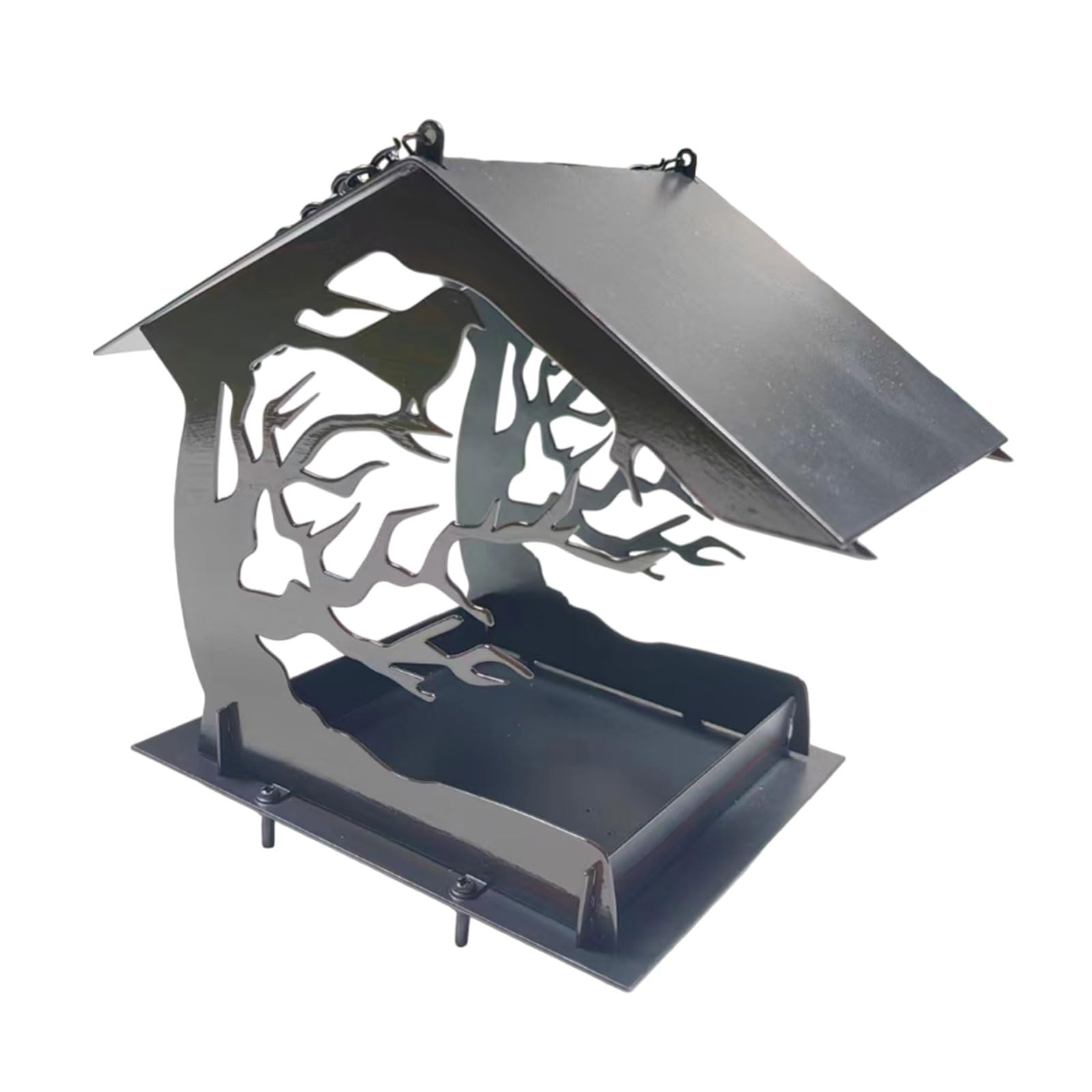 NEWFT Bird Feeders Outside Hanging Treat Platform Large Capacity Bird Feeding Treat Tray Garden Birdwatching House