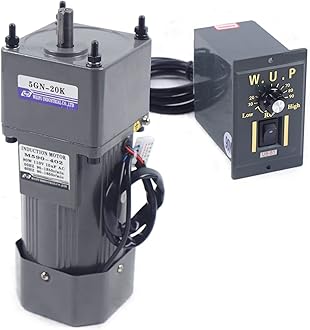 Gear Reduction Electric Motor, 110V AC Gear Motor Single-Phase High Torque Variable Speed Gear Reducer Motor with Speed Controller 0-67RPM 90W 20K(Reduction Ratio 1:20)