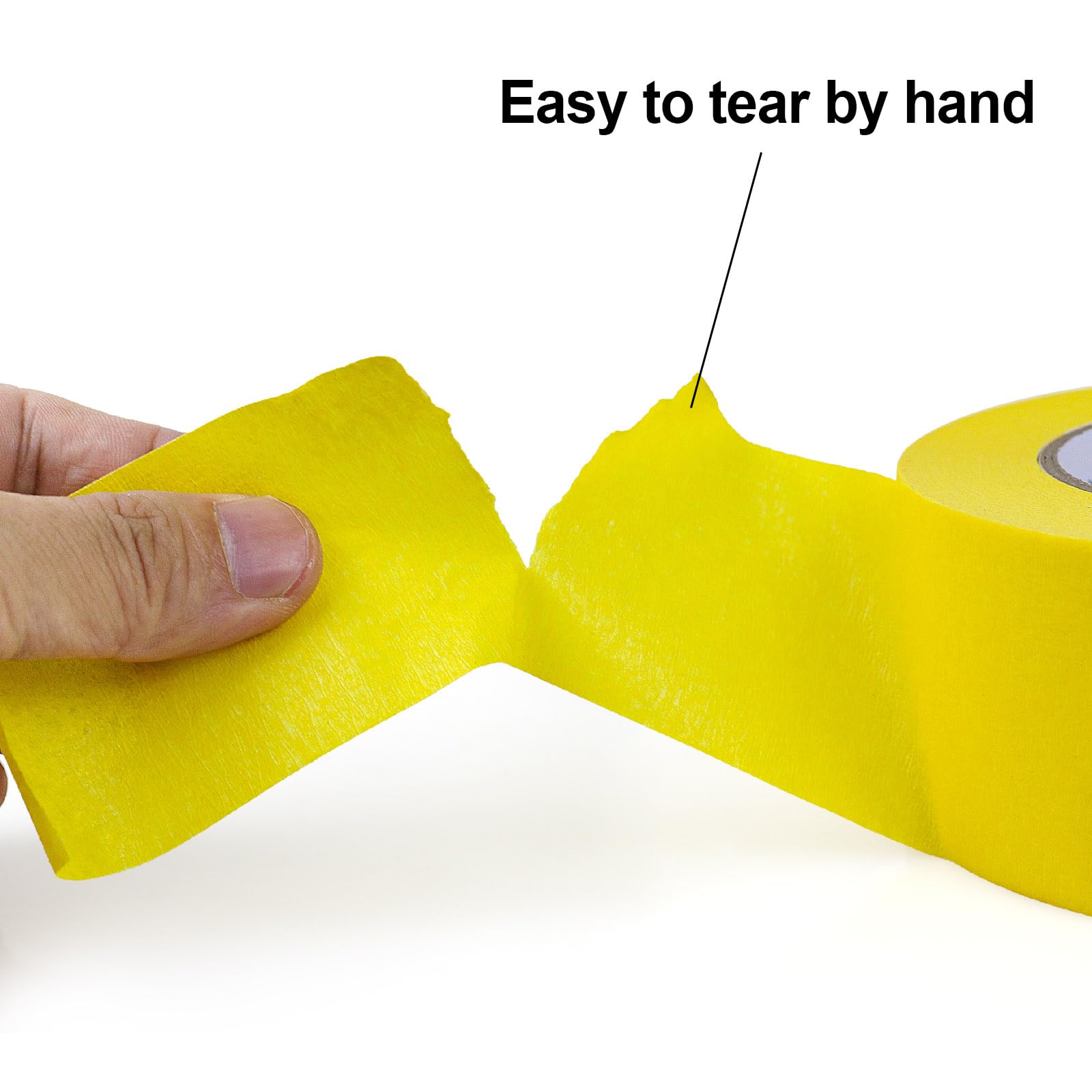 BOMEI PACK 10 rotoli di nastro adesivo per pittori da 5,1 cm, 5 cm x 50 m, per pittura murale per uso generico, miglioramento della casa (giallo)
