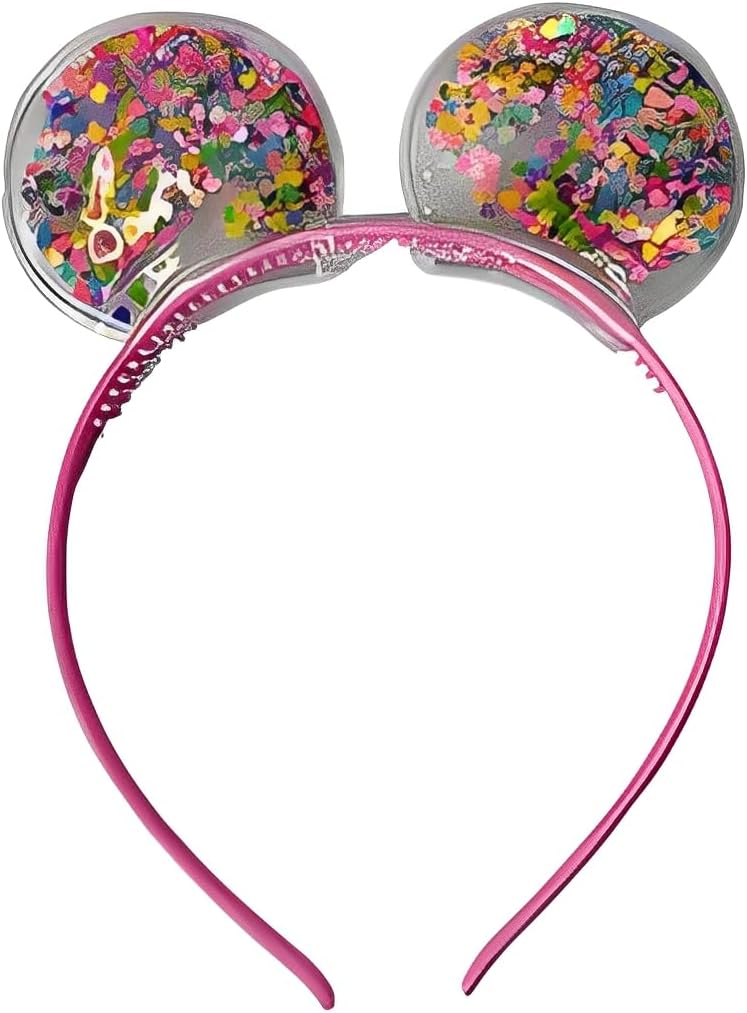 Tiara Infantil Transparente Com Glitter Colorido Mickey Minnie Estrela/Coração