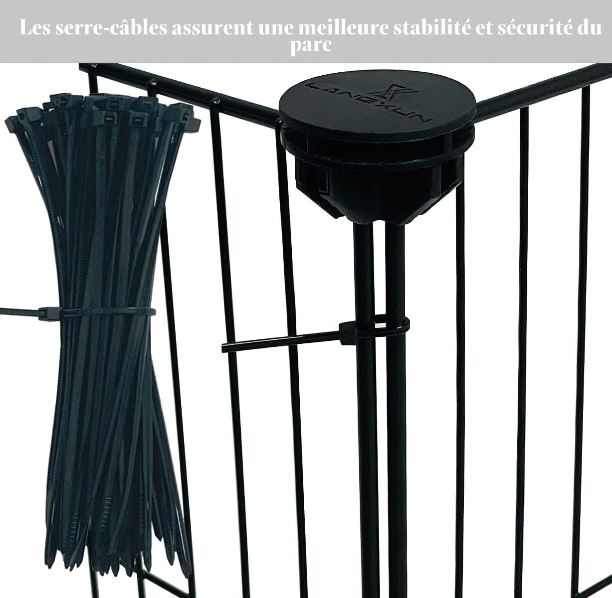 Enclos pour Animaux Domestiques avec Porte, Enclos Intérieur Modulable, Parc DIY pour Petits Animaux, Clôture Réglable, Lot de 24 Panneaux Grillagés pour Lapins et Cobayes 43 * 32CM Noir