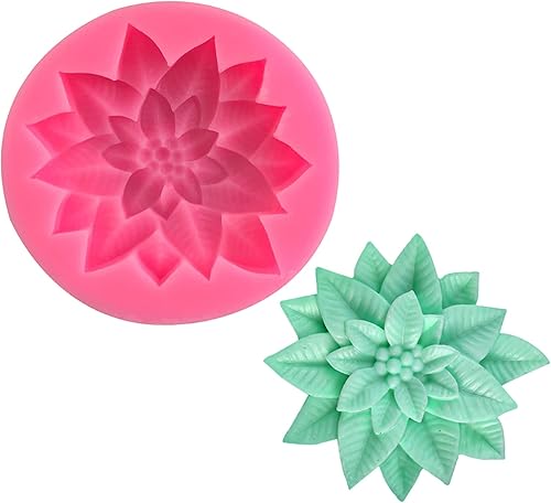 Molde de silicona de acebo de Navidad para pastel de hojas de acebo para hornear chocolate caramelo de hoja de acebo molde de fondant de hojas de