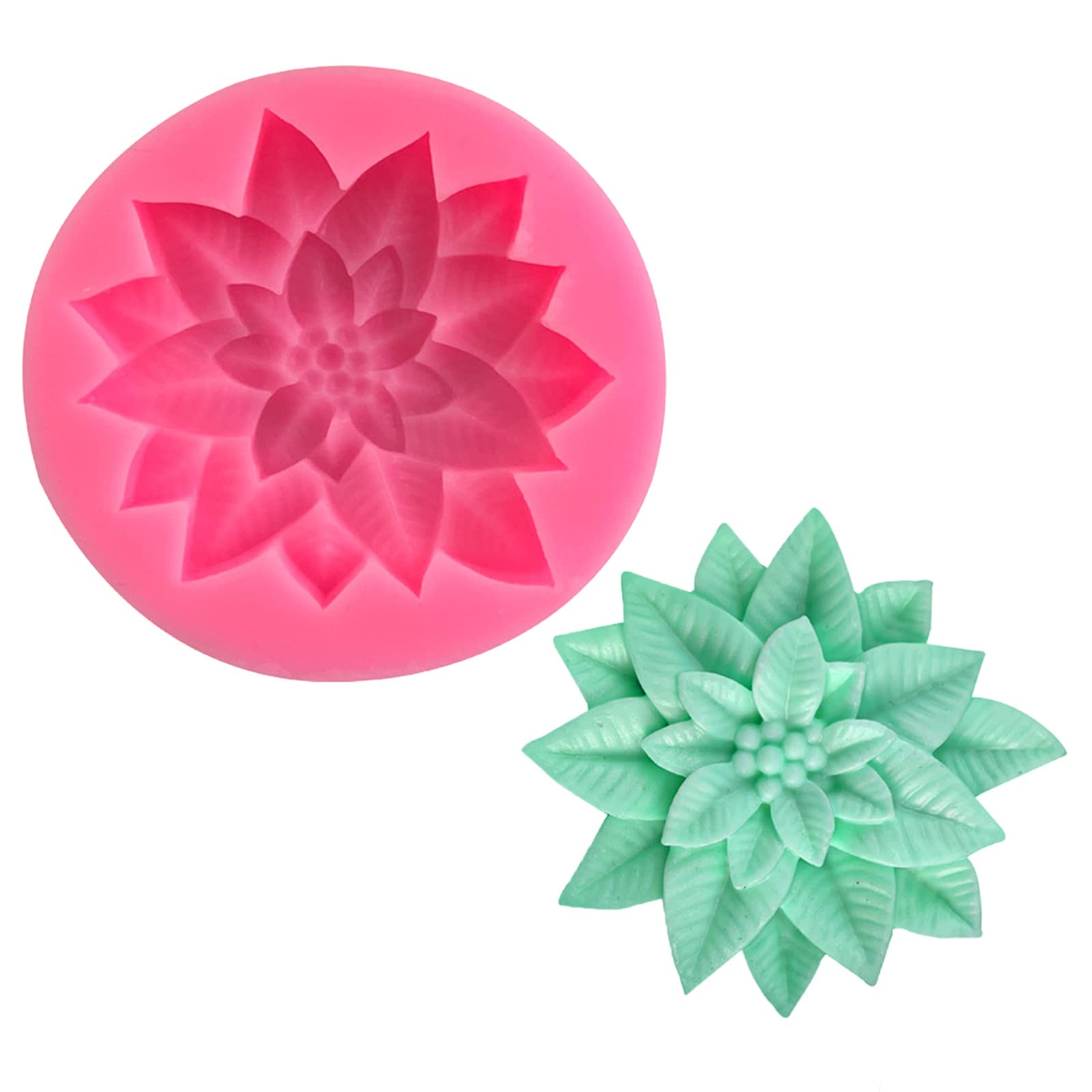 Buxuaaaa Holly Silicone Mold Cake Baking Christmas Decorations Tool Chocolate Soap Resin Kitchenware Christmas Silicone Molds for Baking