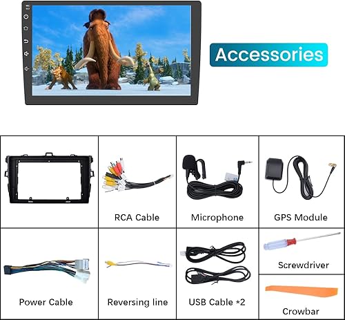 Miniatura 8 de Android 12 [2 GB+32 GB] Radio de coche compatible con Toyota Corolla 2006-2012, pantalla táctil de 9 pulgadas inalámbrica Carplay Android Auto