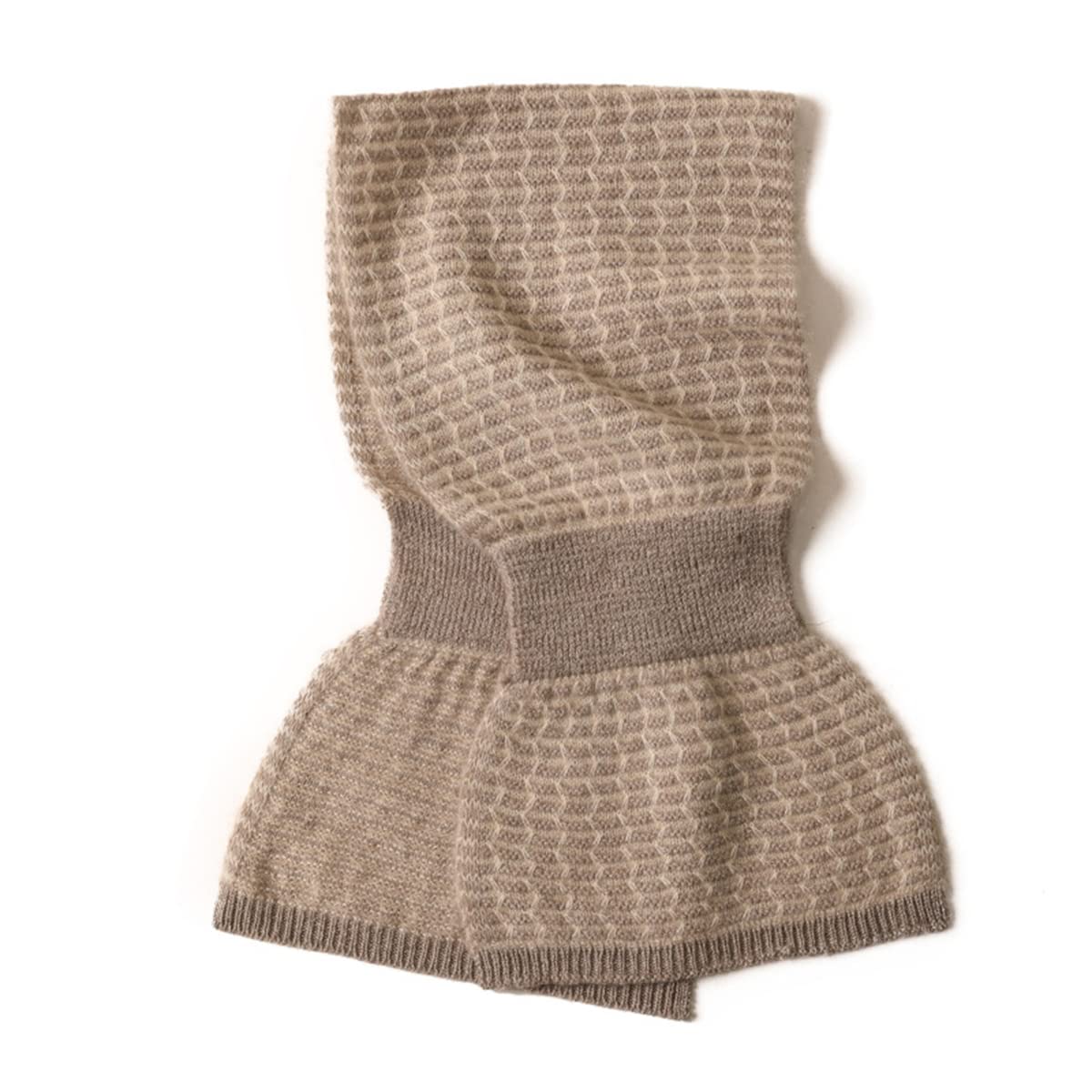 YUONNY Cachemira Pura Bufanda de Cuello de Punto, Mujer Pañuelo Cálida de Punto con Ojo de Cerradura, Moda Braga Cuello Otoño Invierno Calentador de Cuello Suave Cachemira para Regalos Deporte Coffee