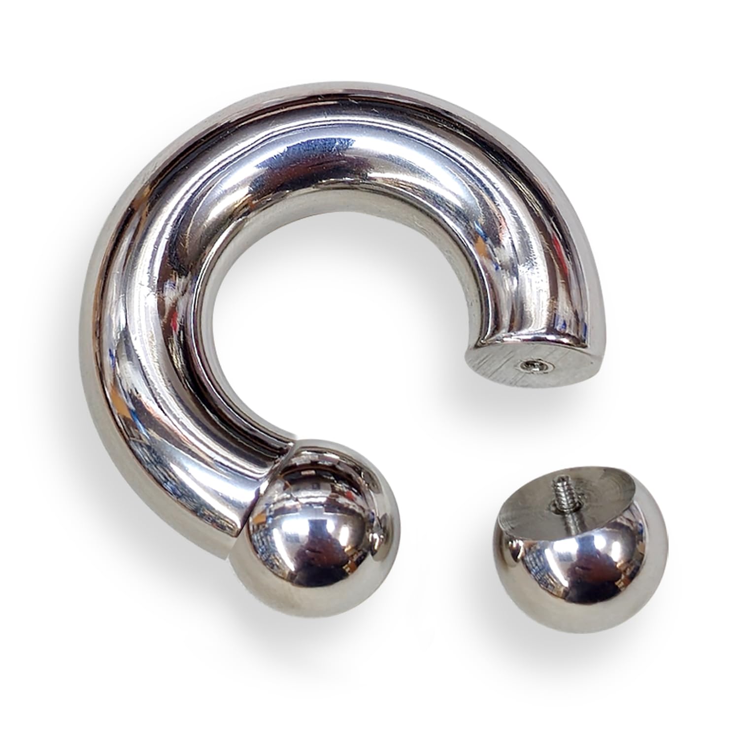 Titan-Septum-Ring, rund, Hufeisen-Barbell, Körperschmuck für Nasenpiercing, PA-Ring, Ohrringe, 12 g bis 00 g, britischer Standard, zertifiziert vom Sheffield Assay Office, 2G (6,0 mm) x 15 mm (19/32