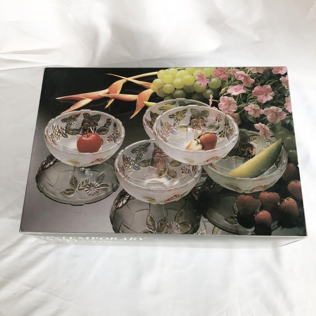 Amazon.co.jp: レトロ 皿 ガラス 花 5枚セット SOGA GLASS