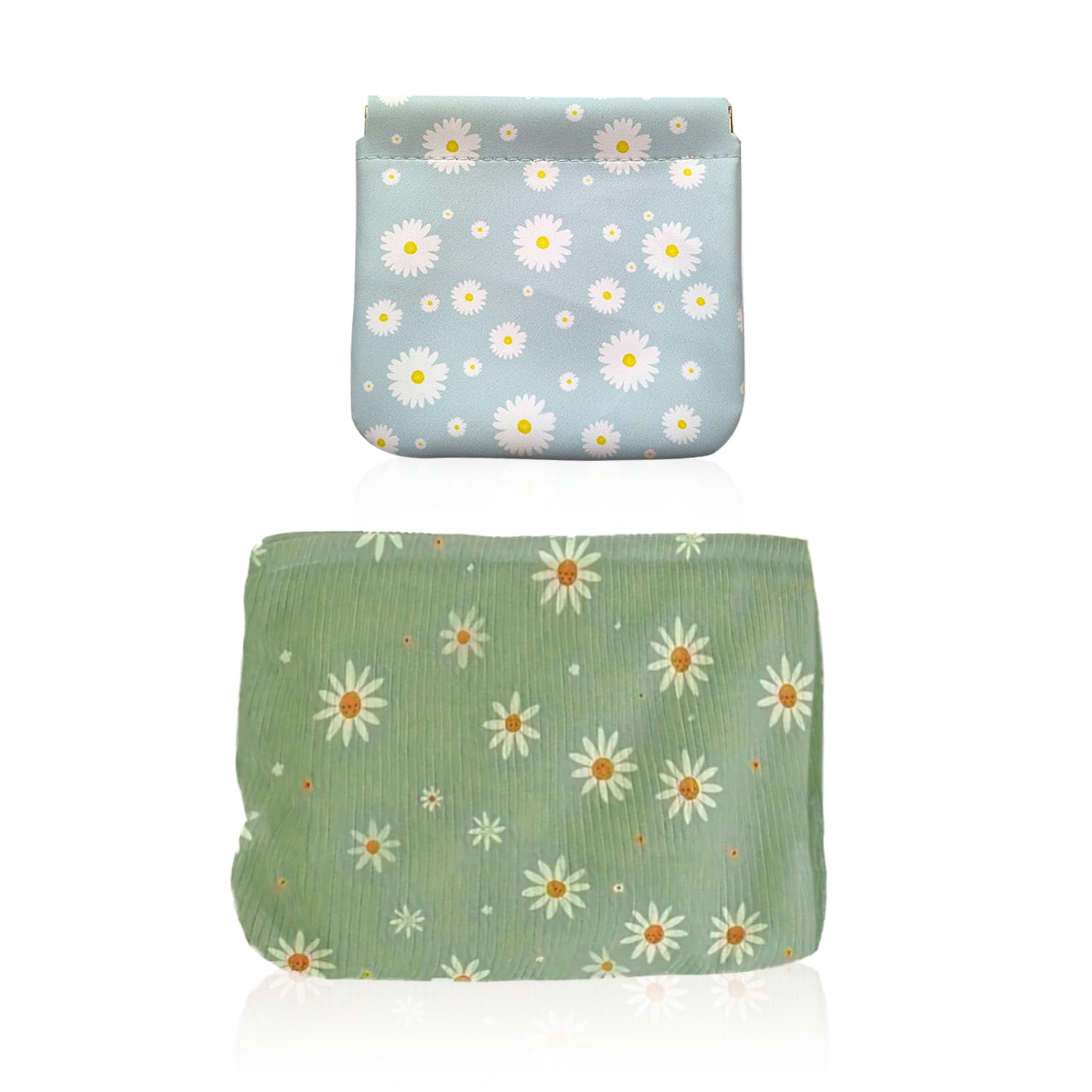 Rnskfg Unisex Green 1 Piece Floral Makeup Bag And 1 Piece Mini Bag, Portable Storage Bag, Cute Makeup Bag, Travel Tidy Bag.