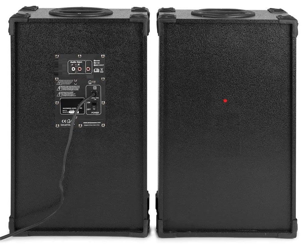 IMPIANTO AUDIO COMPLETO KARAOKE bluetooth DOMESTICO 200W: CASSE AMPLIFICATE + MIXER + 2 MICROFONI E CAVI