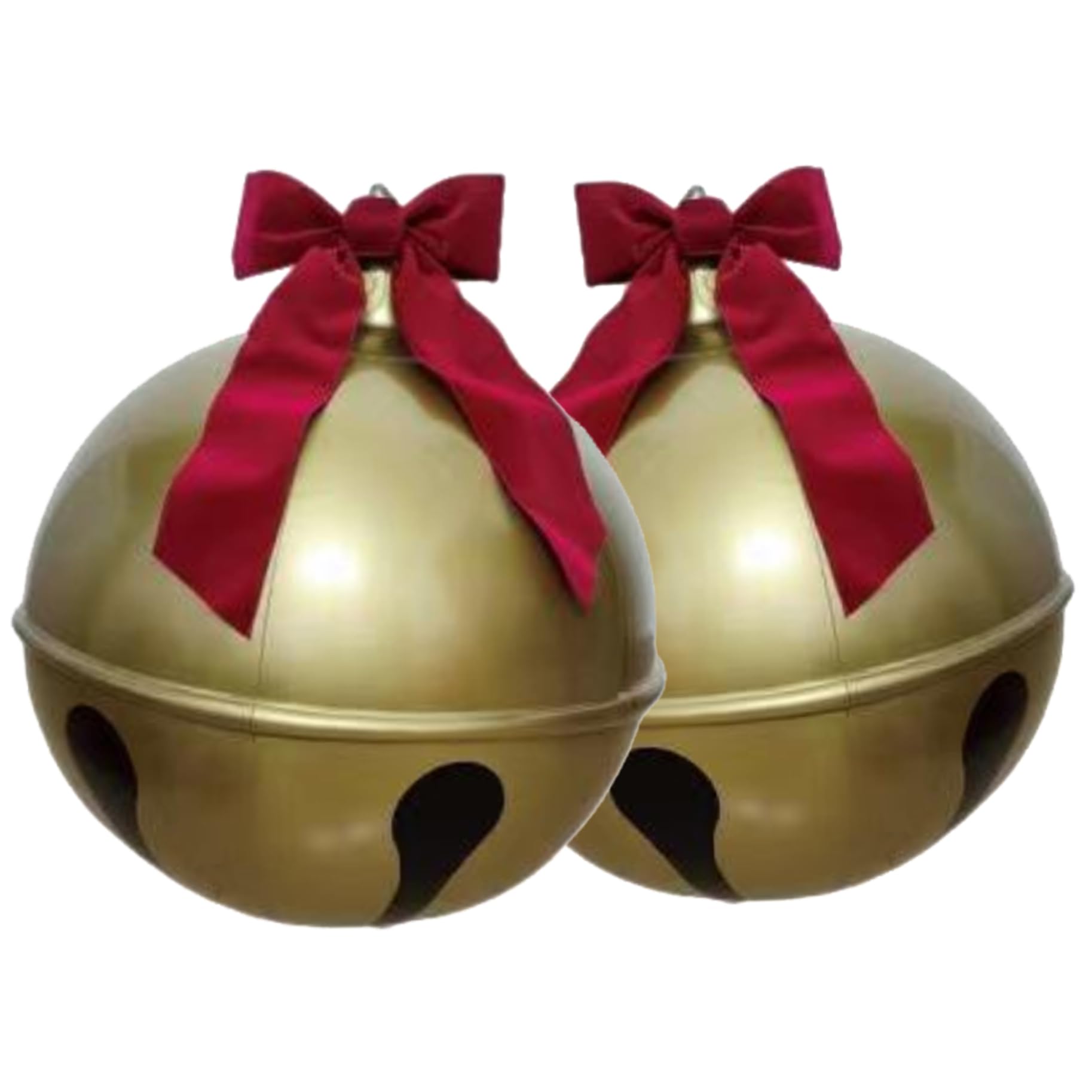 Boule de Noël Gonflable extérieure géante PVC 23,6 pouces grand nœud rouge déco jardin x2