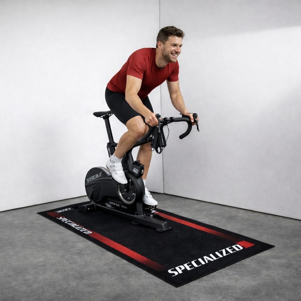 Specialized 65×180 SIXTEN Home Trainer Mat – Anti-vibration and Noise-reducing mat for home trainers – Floor protection for indoor cycling – Durable and eco-friendly