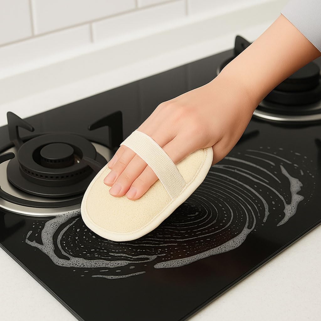 Natural Loofah Exfoliating Body Scrubber Loofah Bath Sponge, Luffa for Women and Men, 100% Biodegradable Compostable, Dye Free, Zero Waste Eco Friendly Sustainable (2 Pack) (S)