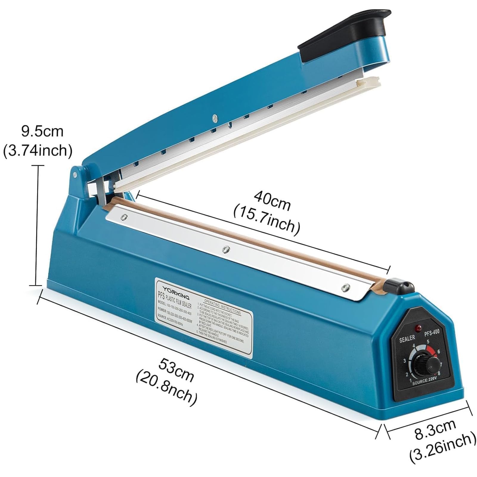 MRKU Scelleuse Automatique et Manuelle pour sachets et boîtes de Conserve, avec élément de Rechange, poignée et contrôle de température à 8 Niveaux.