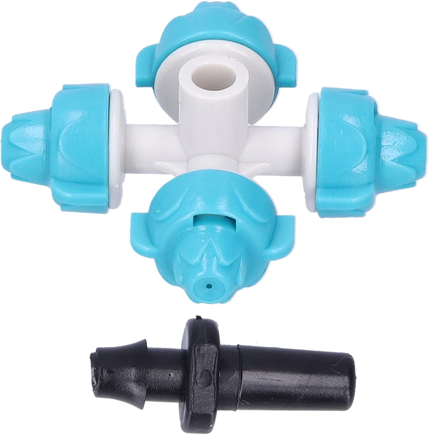 50 Set 4 - Outlet Atomizing Misting Nozzle Kit, Garden Irrigation Sprinkler Accessory with Fine Mist for Greenhouse Lawn Cooling, Lake Blue Plastic Nozzles for Parks Landscaping