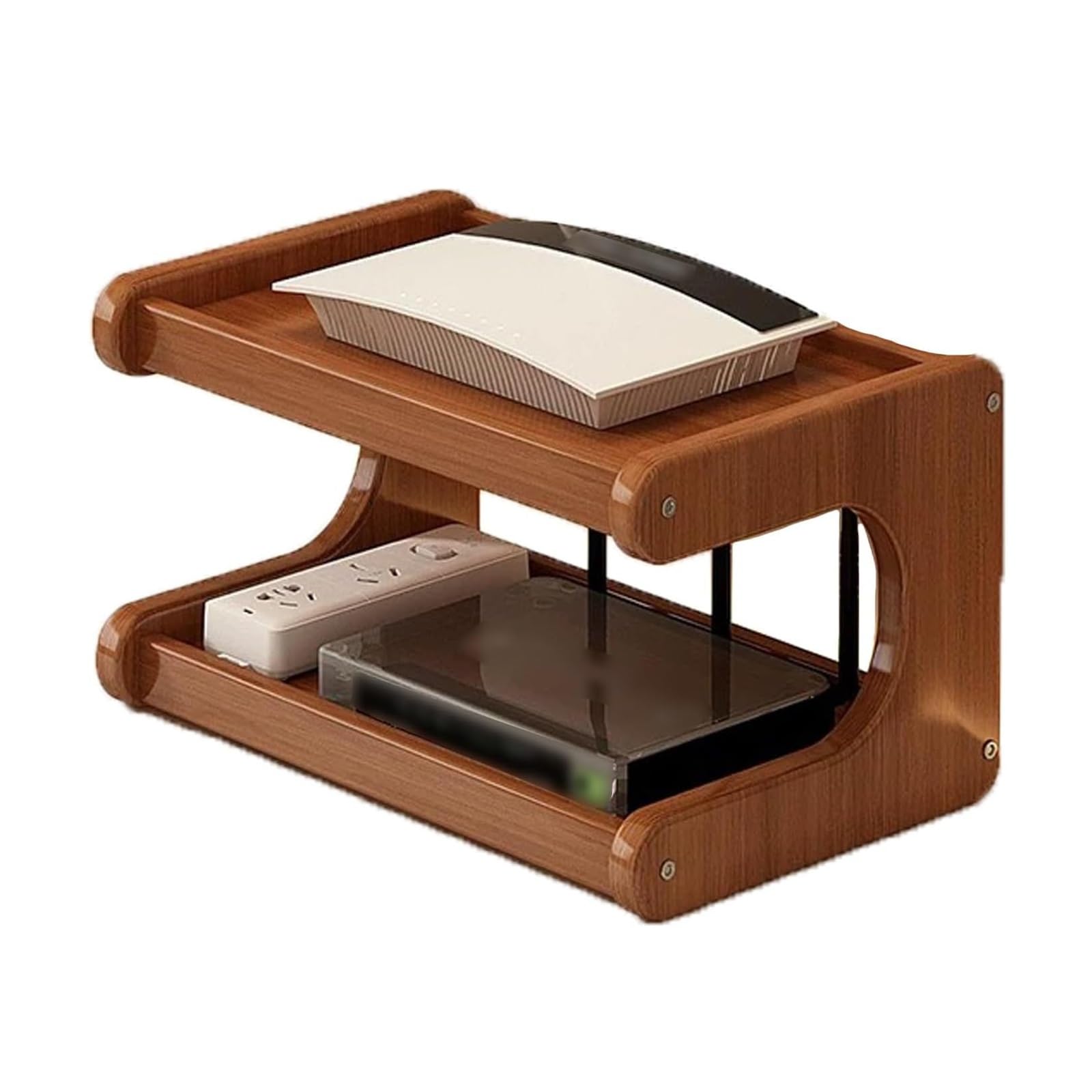 Cache et support de routeur WiFi – Élégant support de bureau mural à 2 couches pour la maison et le bureau, dissimulez et nifiez votre routeur 30 cm, solution peu encombrante