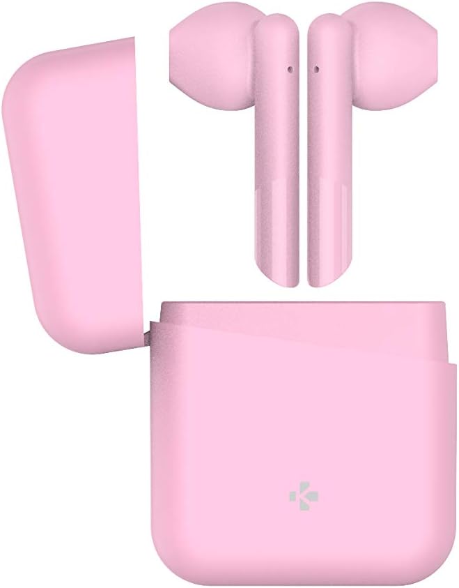 ZeBud lite Semi In-Ear Bluetooth True Wireless Headphones with Charging Case Compatible with iOS and Android 0 Pink