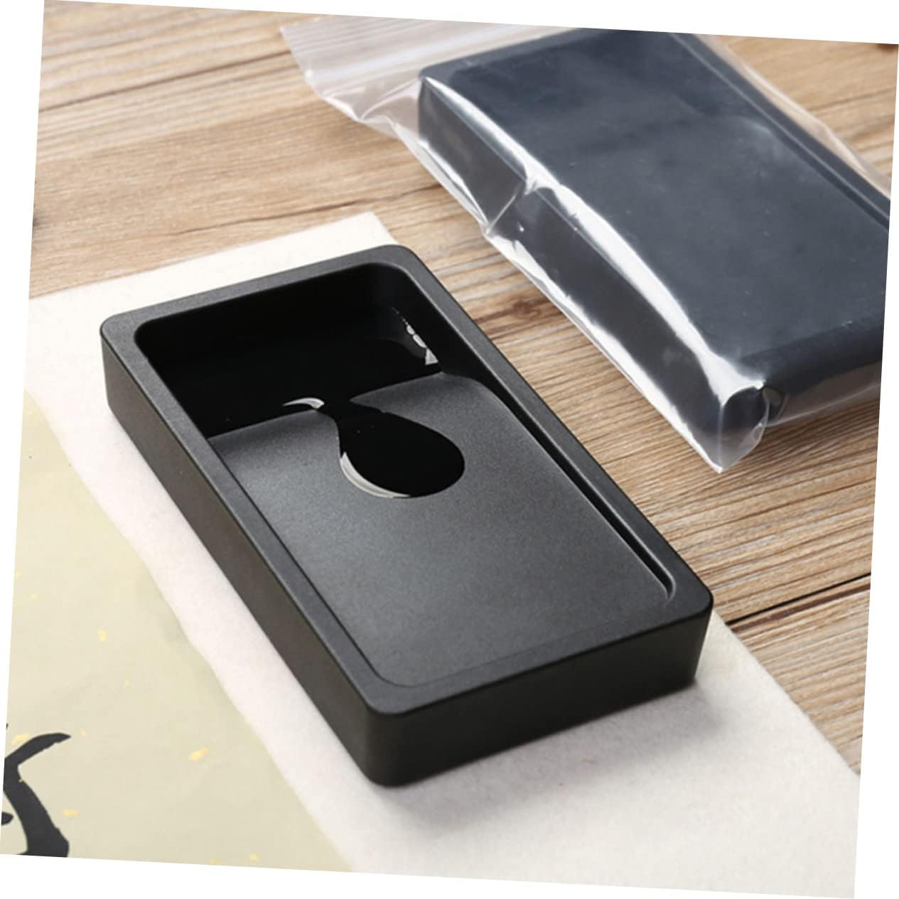 2pcs Portable Two-sided Inkstones for Calligraphy and Drawing Lightweight Inkslabs for Artists and Students Smooth Surface for Easy Ink Application