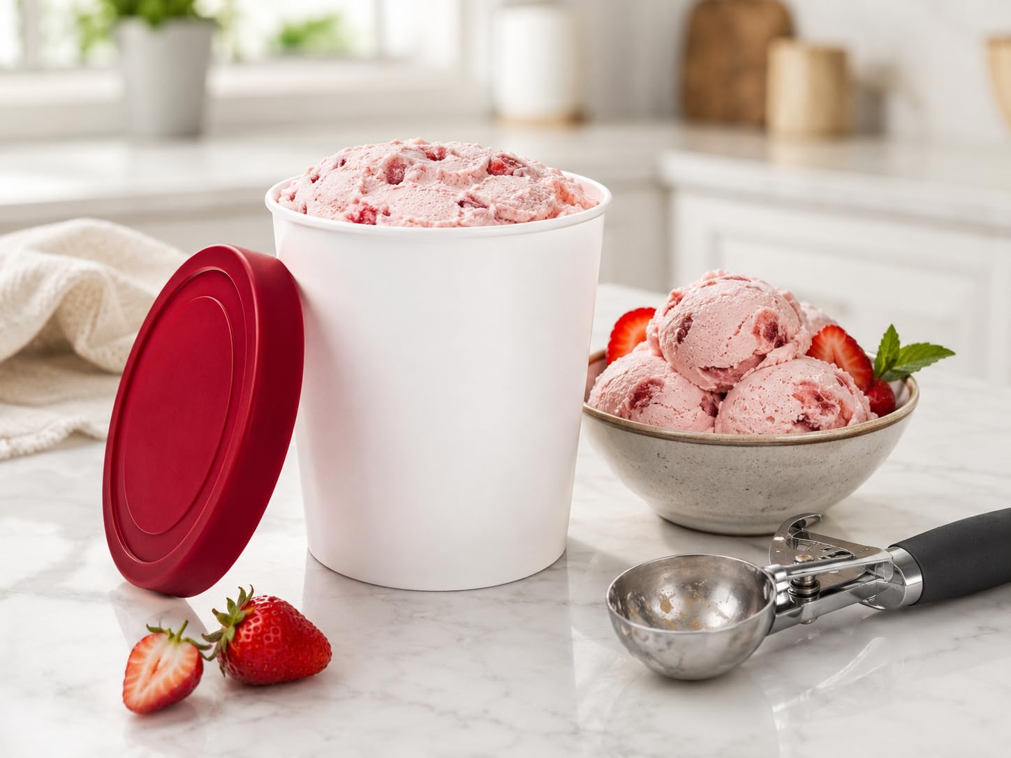 Amazon.com: ChefWave Reusable Ice Cream Containers - Set of 2 Leak