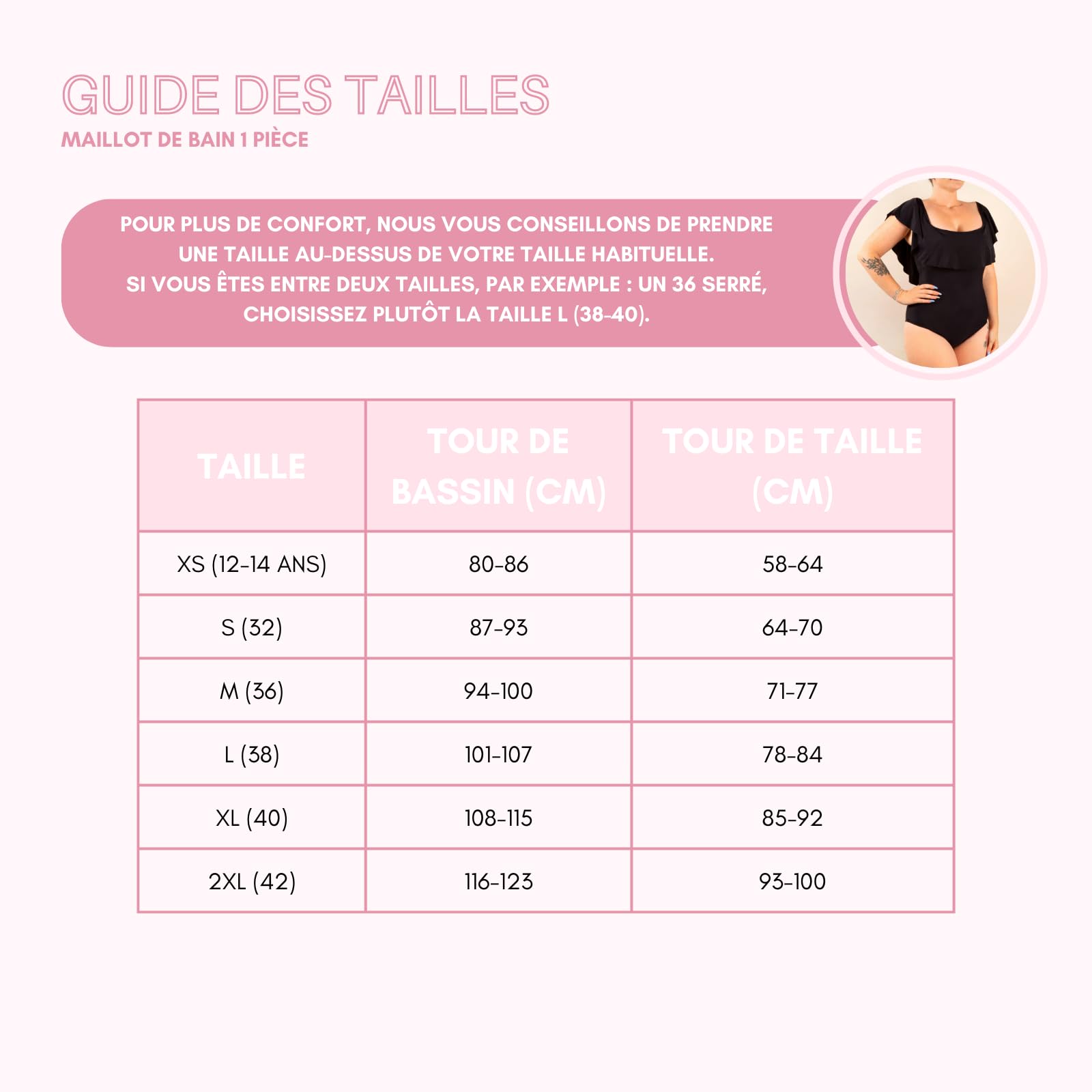 Maillot de Bain Menstruel Une Pièce - Collection Alizée - Hypoallergénique - Taille XS à XXL
