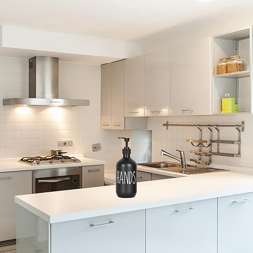 Miniatura 5 de Dispensador de jabón de manos de 16.9fl oz, dispensador de jabón de plástico grande, bomba recargable, botella de desinfectante líquido para cocina,