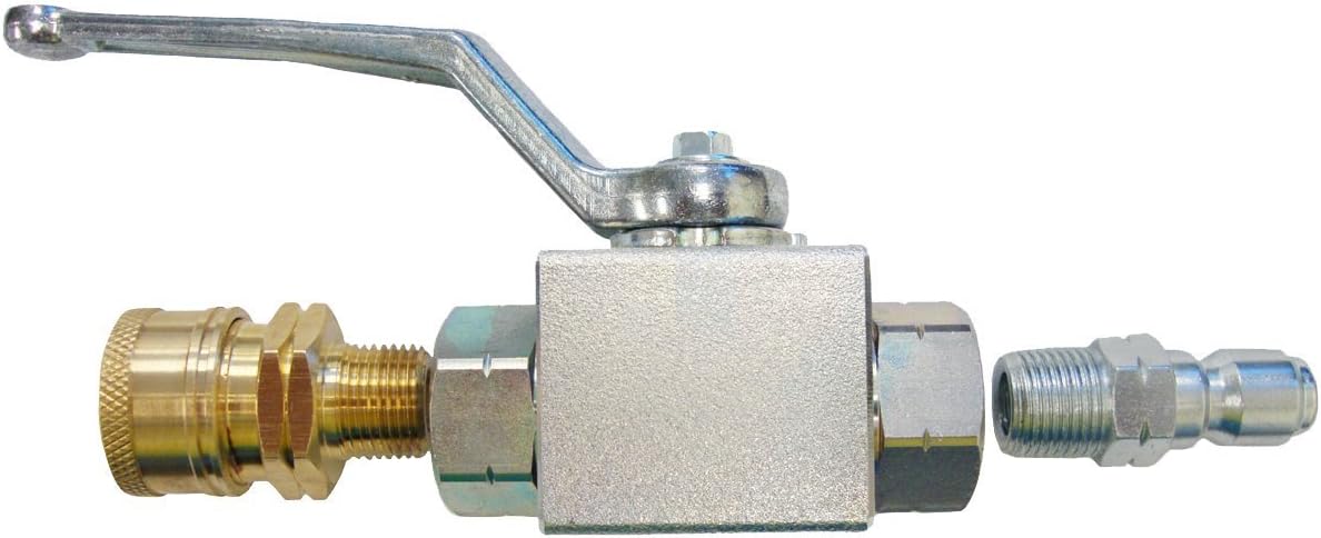Ultimate Washer High Pressure Ball Valve Kit with 3/8-inch MNPT Plug x 3/8-inch FNPT Quick-Connect 7250 PSI