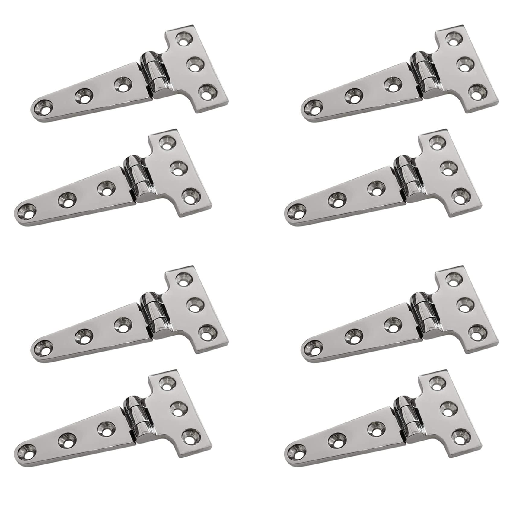 8 Stück robustes T-Scharnier 316 Edelstahl in Marinequalität, Guss-Scharnier, Tür-Luken-Scharnier,