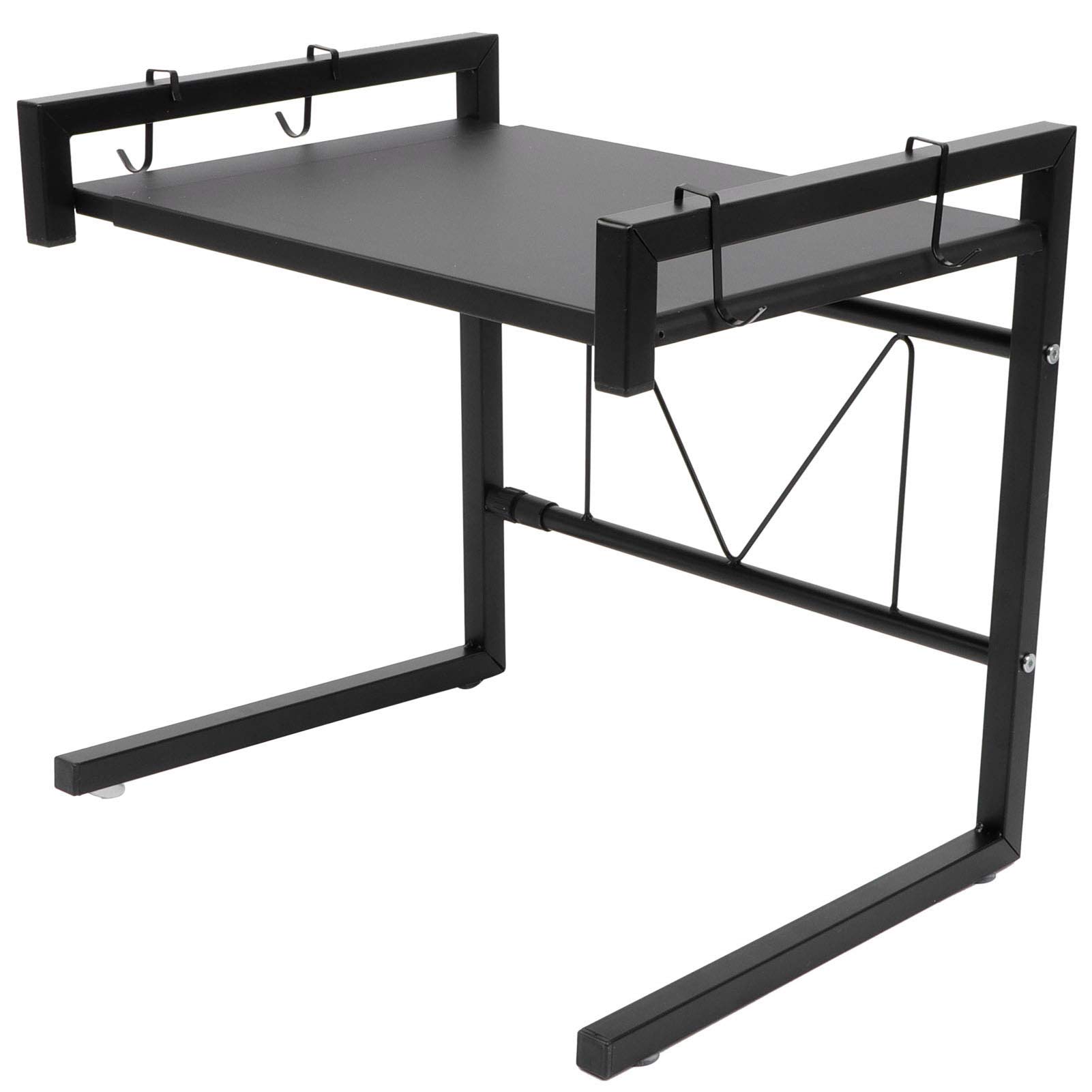 Support Télescopique Noir Réglable pour Four à -Ondes, étagère de Rangement pour Cuisine Bien Rangée, capacité de 25 Kg pour la Maison