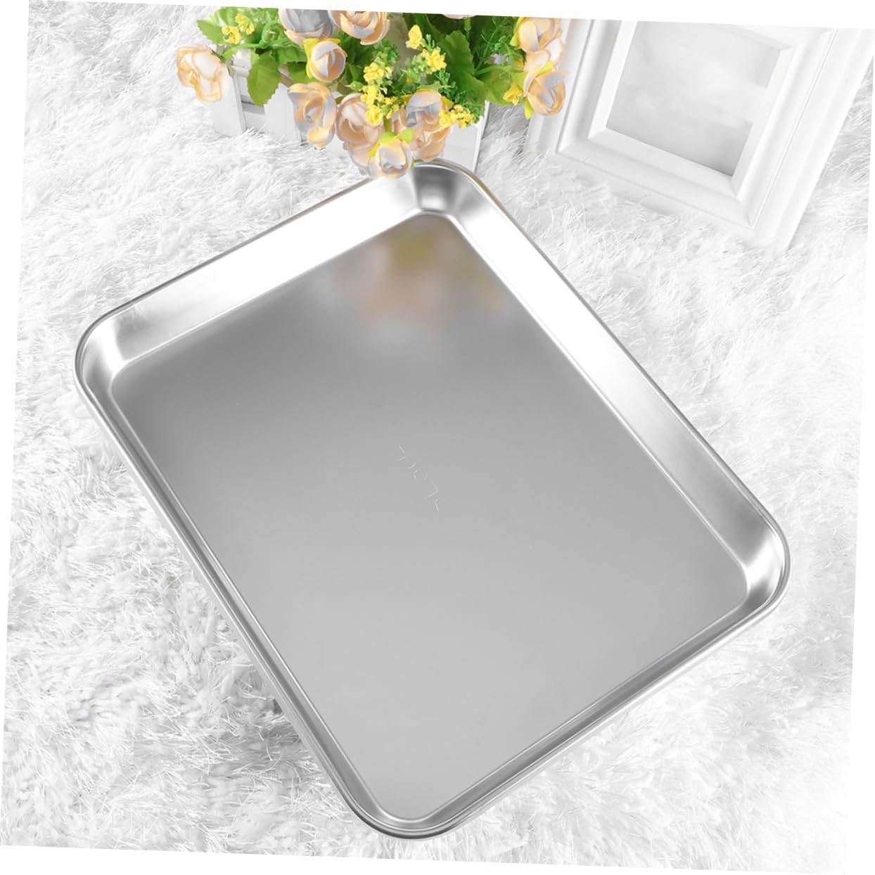 2pcs Stainless Steel Trays Instrument Organizing Plate Flat Bottom Design for Safe Storage of Instruments Versatile for Healthcare Facilities