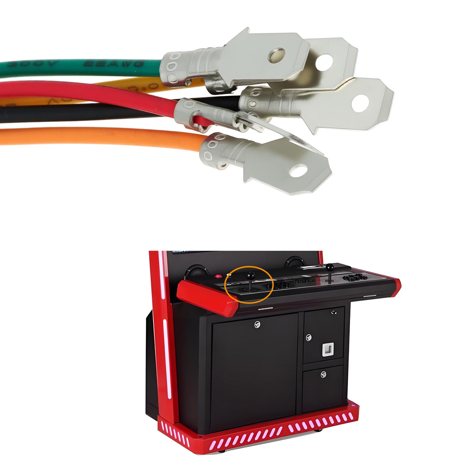 VGOL 2pcs 5P to 4.8mm Terminal Arcade Joystick Wiring Harness for 8P Joysticks, Arcade Fighting Machines - Image 4