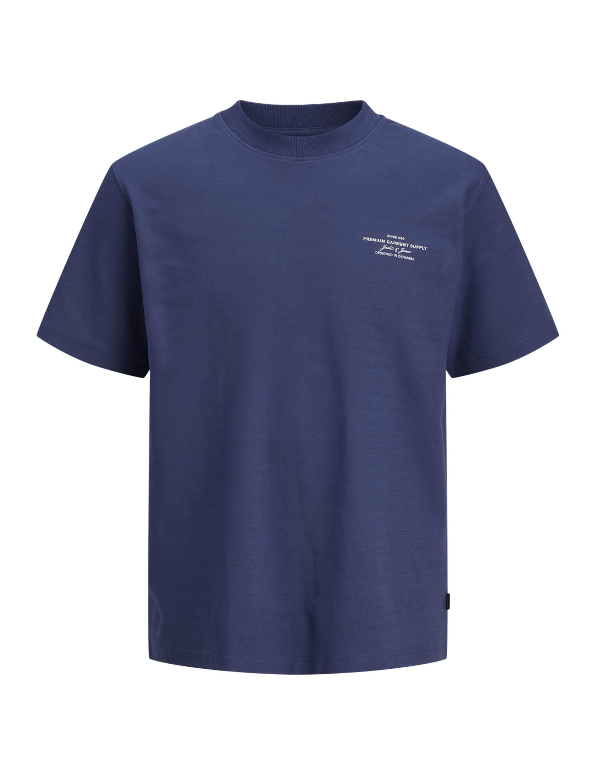 JACK & JONES Men's Jprblachad Branding SS Crew Neck Tee Sn, Twilight Blue, XS
