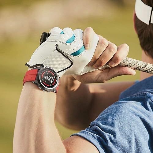 Miniatura 2 de NotoCity Correa de repuesto de silicona compatible con Garmin Fenix 5X Plus para Garmin Fenix 5XFenix 5X PlusFenix 3Fenix 3 HR (negronaranjarojogris)