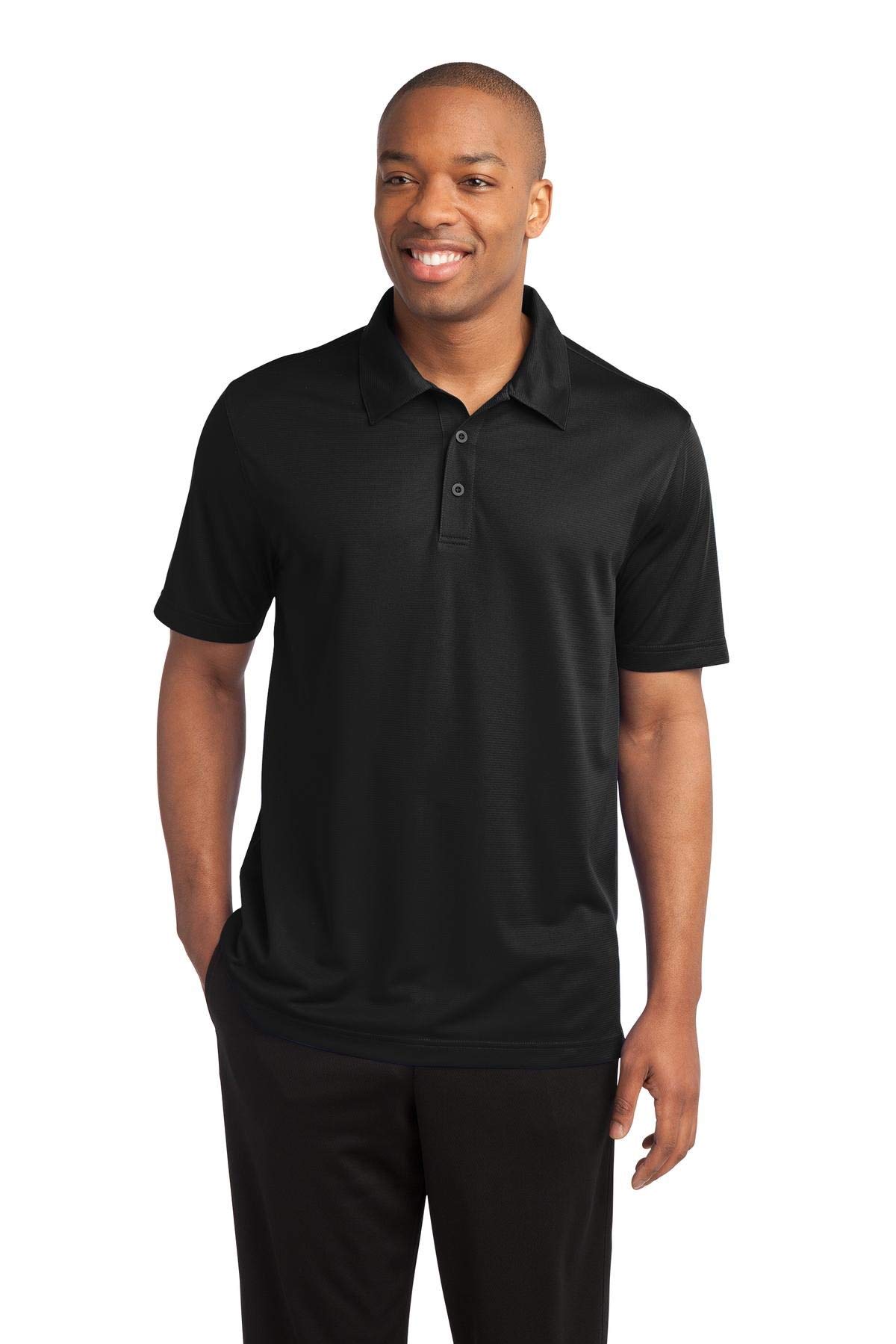 Sport-Tek Men's Textured 3-Button Placket Polo Shirt