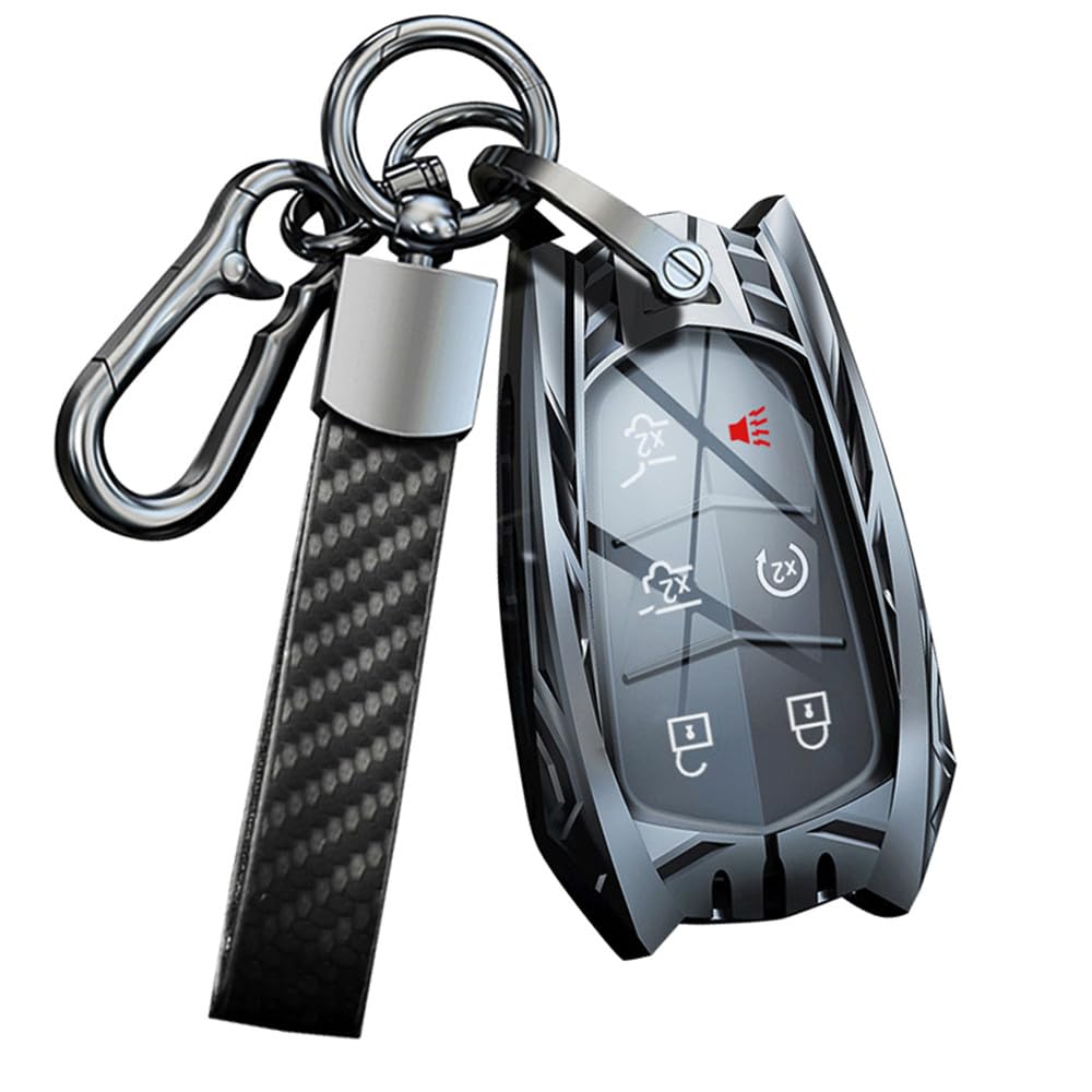 Avgardcat alloy Key fob Cover Compatible with Cadillac CT5 XTS XT4 XT5 ATS Escalade Accessories 4 6 Buttons Keychains