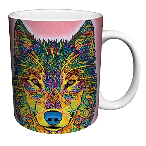 Dean Russo Wolf Modern Animal Art Porcelain Gift Coffee (Tea, Cocoa) 11 Oz. Mug