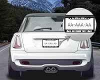 Vista 2 de Marco de placa de metal con 2 agujeros y tornillos de 6 x 12.25 pulgadas, marco de placa de automóvil personalizado – Marco de acero inoxidable