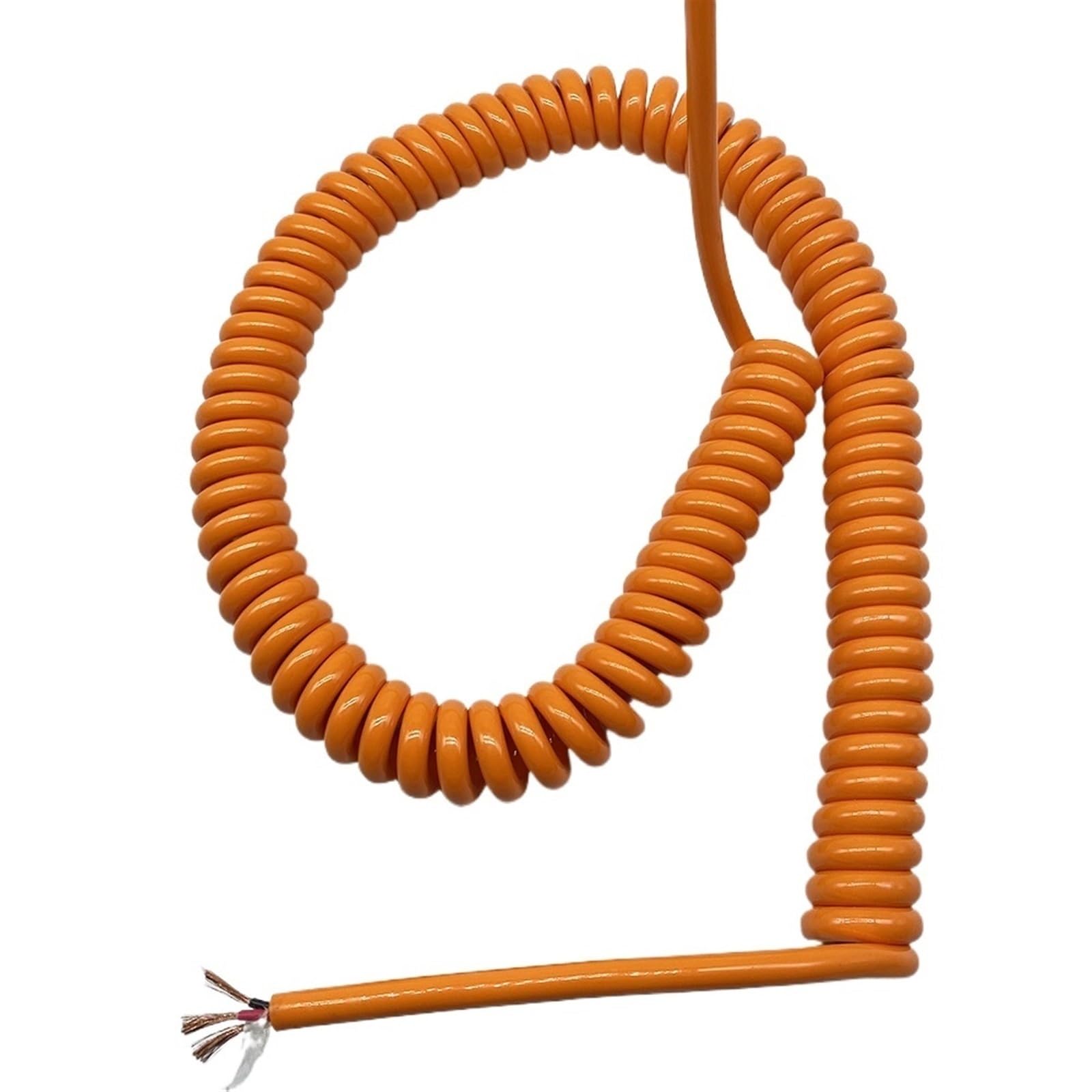 3 rdzenie, 1 mm, kwadratowy kabel sprężynowy, miedziana, olejoodporna izolacja poliuretanowa, rozciągliwa, elastyczna (stretch 4 metry)