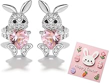 Easter Gifts for Women Easter Earrings for Women Cute Rhinestone Bunny Earrings Pearl Peep Rabbit Egg Earring Basket Stuffers