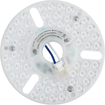 5.12 LED Ceiling Fan Light Retrofit Kit, Ceiling Light Replacement Panel PCB 18W 3CCT 3000K 4500K 6000K 2200LM 120V CRI80 Dimmable 18