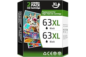 HP 63XL Black Ink Cartridge Replacement for HP 63 Ink Cartridge