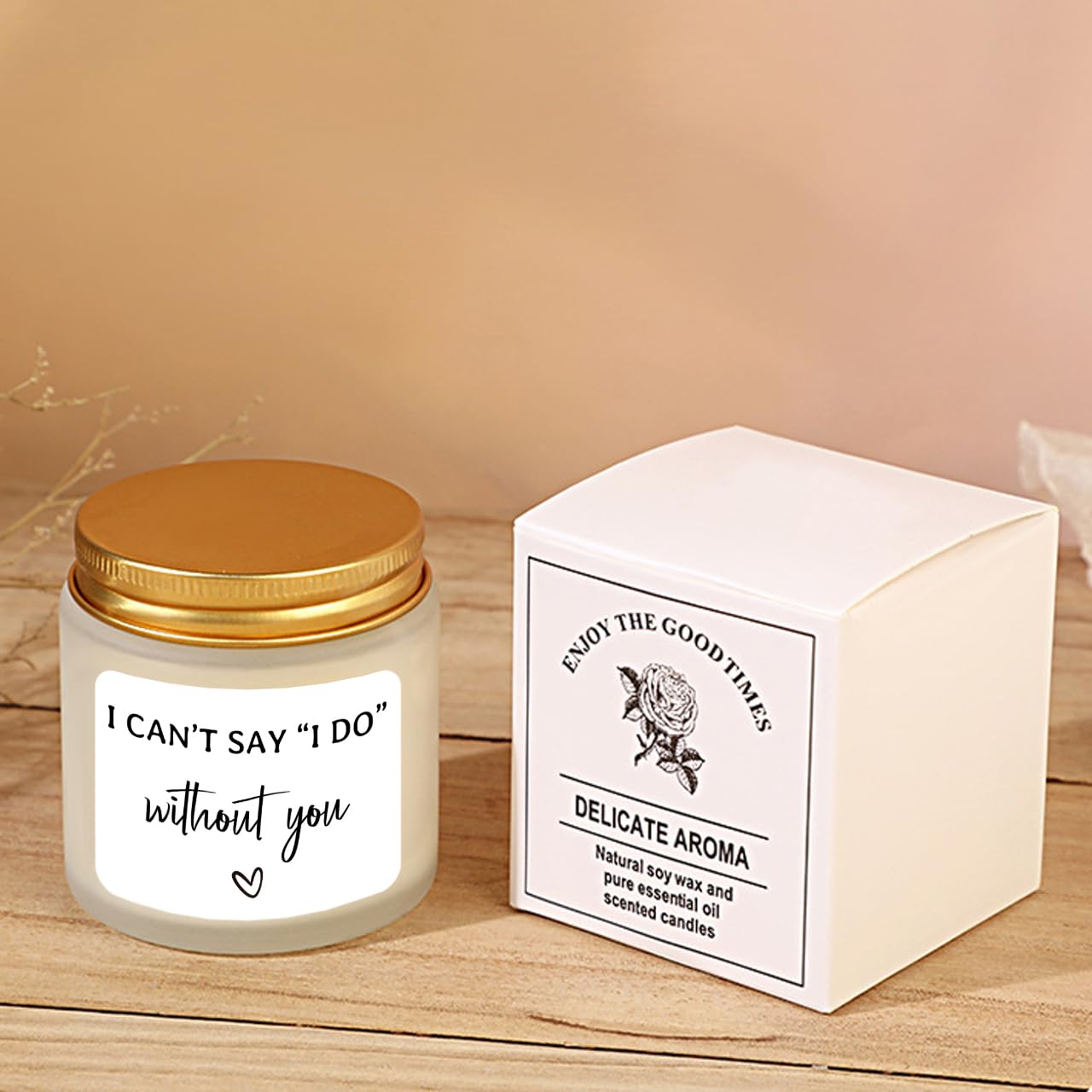 Vela perfumada para dama de honor, vela de cera de soja de lavanda, regalos de propuesta de dama de honor, regalos de dama de honor, regalos para amigas, niñas y mujeres, 4 onzas