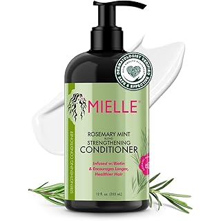 Mielle Organics Rosemary Mint Strengthening Hair Conditioner for Women & Men - Biotin Infused Detangling & Hydrating Conditioner to Increase Manageability & Support Longer, Healthier Strands, 12 oz