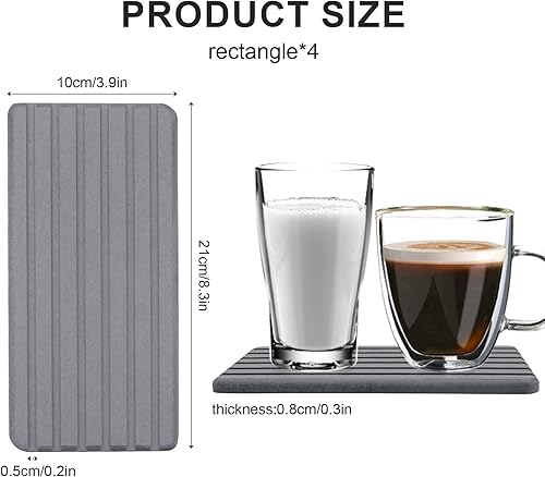 Miniatura 8 de Juego de 4 posavasos de diatomita absorbentes de agua, bandeja de piedra absorbente de agua para fregadero, soporte de jabón de tierra de diatomeas