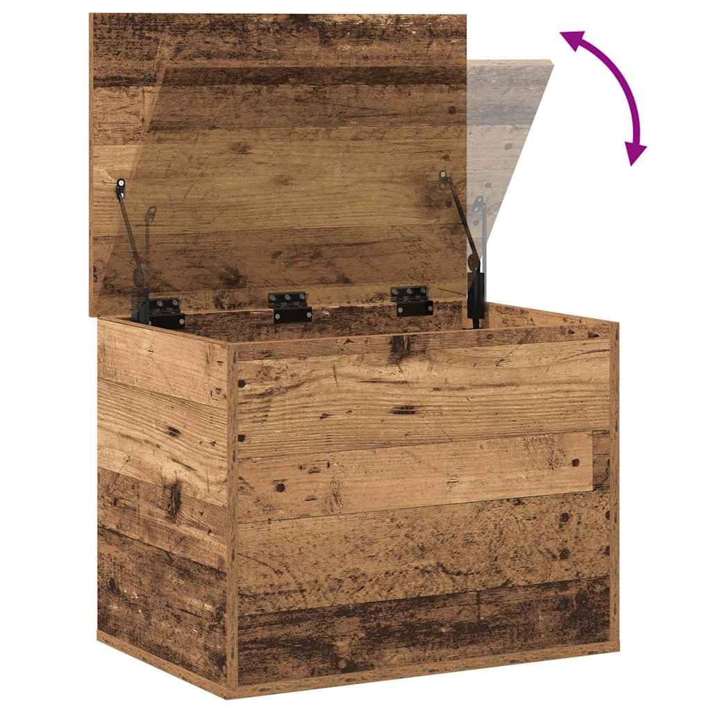 vidaXL Caja de Almacenamiento con Tapa de Madera Vieja 60 x 42 x 46 cm - Cofre Rústico para Organizar Muebles en casa, Ideal para el Dormitorio y la Sala de Estar. Solución Decorativa y Moderna.