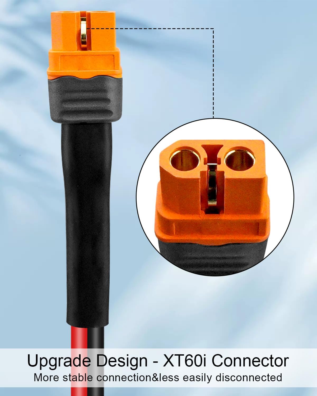 Upgraded 12AWG 25FT Solar to XT60i Charging Cable for Portable Power Station Solar Generator, Waterproof IP68 Adapter Connecting Harness
