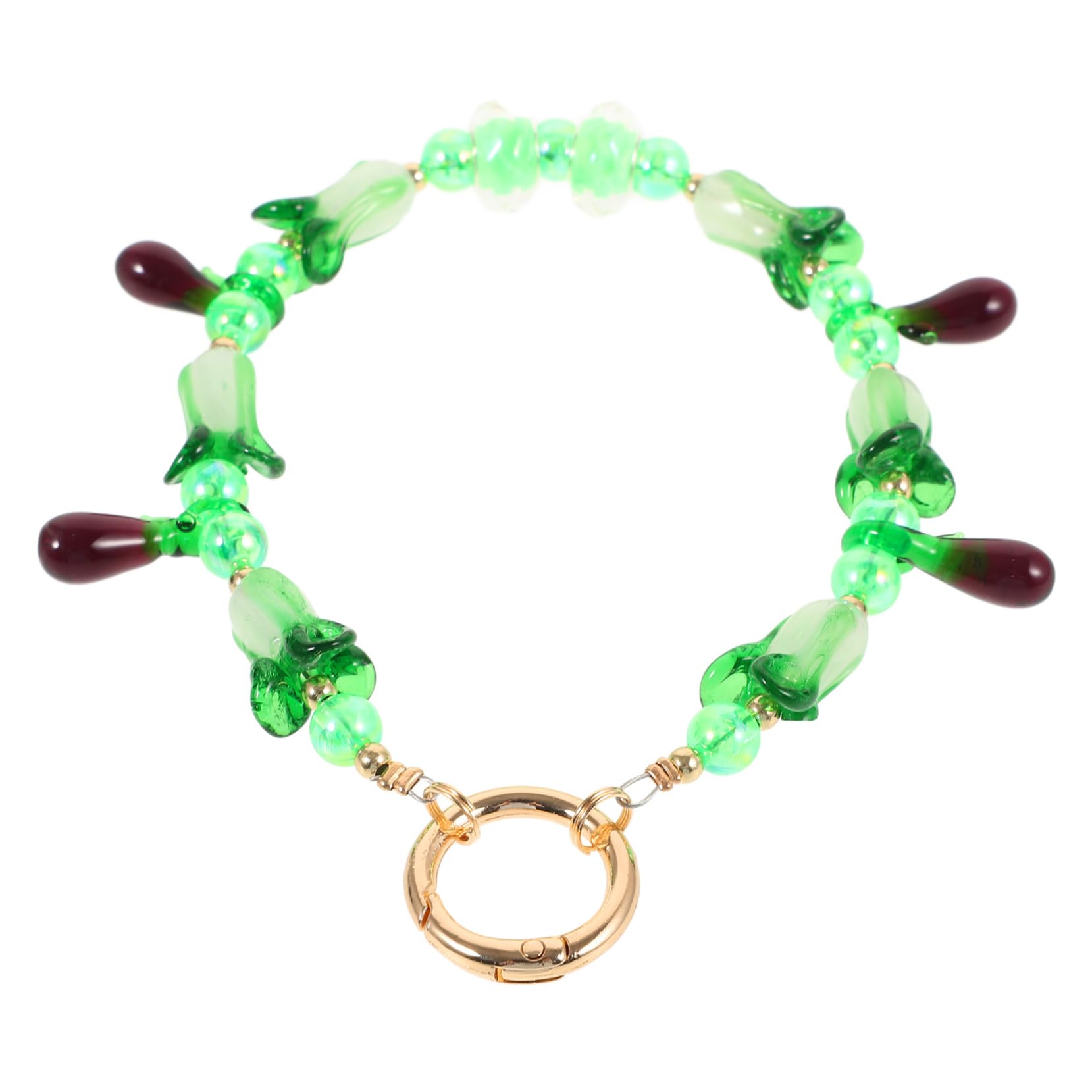 5 Piezas Colgante Con Cuentas De Berenjena Colgante Vegetal Simulado Llavero De Cadena Bolso Monedero Encantos Llavero De Coche Llavero Feng Shui Llavero Chino Feng Shui Metal