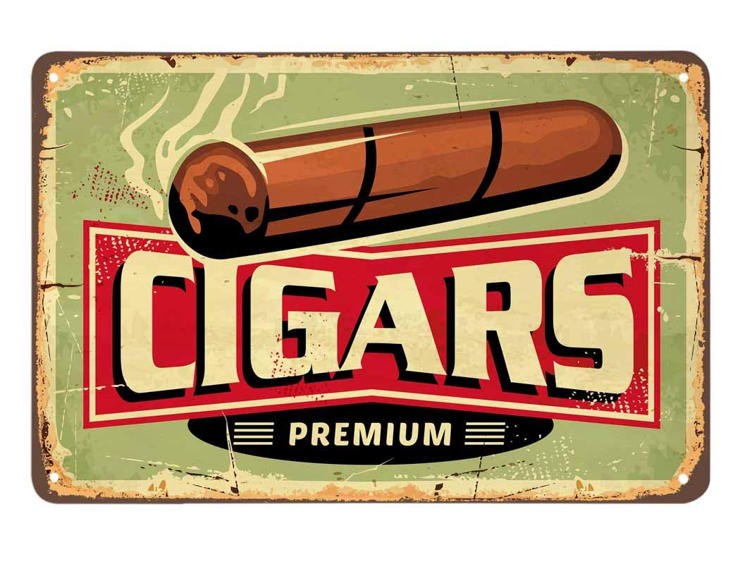 Yunking Men's Style-149 Cigars Shop Tin Sign, Vintage Metal Tin Signs For Cafes Bars Pubs Shop Wall Decorative Funny Retro Signs For Wo 8X12 Inch