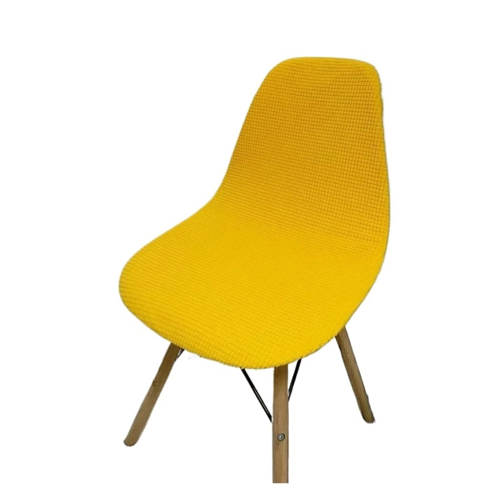 SHBHWS Polar Fleece Shell Chair Cover Solid Color Jacquard Dining Slipcover Stretch Anti-dust Seat For Living Room Home for Hotel, Banquet(Yellow)