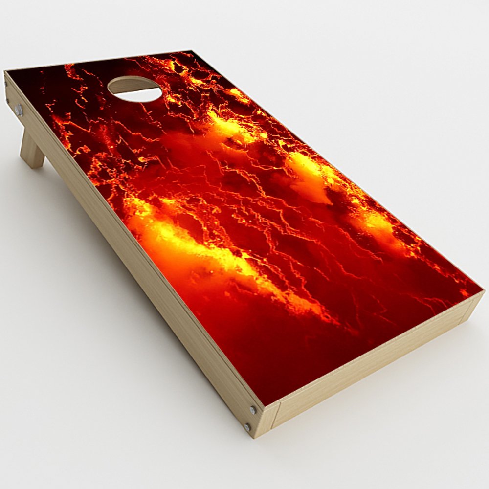 Skin Decal Vinyl Wrap for Cornhole Game Board Bag Toss (2xpcs.) Skins Stickers Cover/Fire Lava Liquid Flowing
