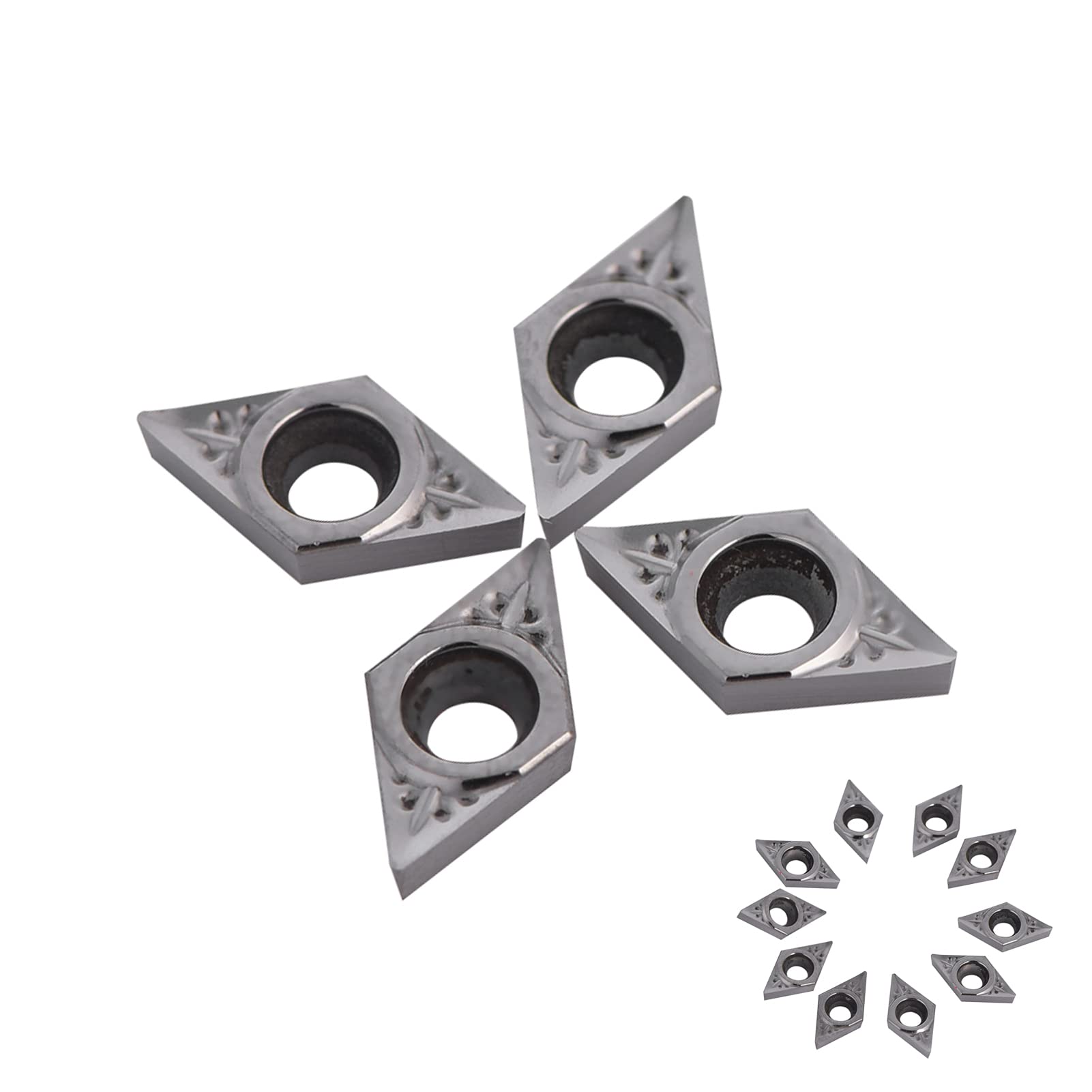 10 szt. wkładek z węglika CNC aluminium tokarka narzędzie do frezowania gwintowania zewnętrznego narzędzie toczenia z pudełkiem do wymiennego uchwytu tokarskiego